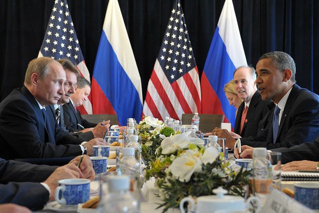 Tổng thống Putin và Tổng thống Obama trong một cuộc trao đổi trước đó