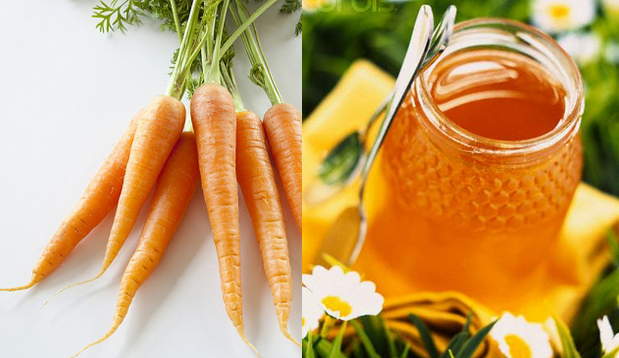 Mật ong kết hợp với cà rốt sẽ tạo nên loại mặt nạ rau củ tuyệt vời cho làn da mụn