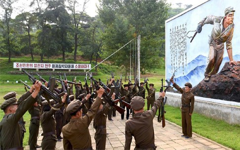 Lính Triều Tiên thề quyết chiến bảo vệ Tổ quốc trong trường hợp xảy ra chiến tranh liên Triều