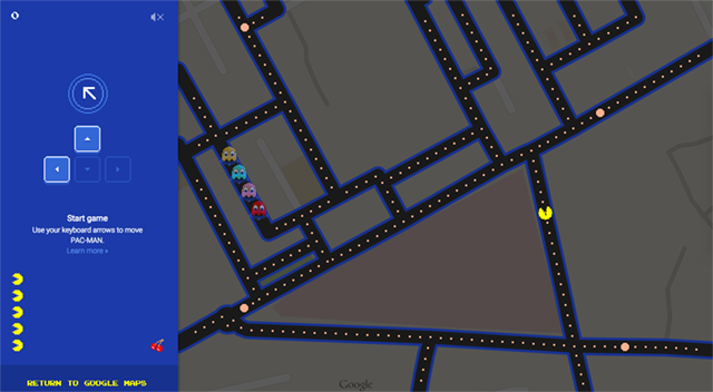 Ông lớn Google biến Google Map thành trò chơi Pacman trong ngày Cá tháng Tư