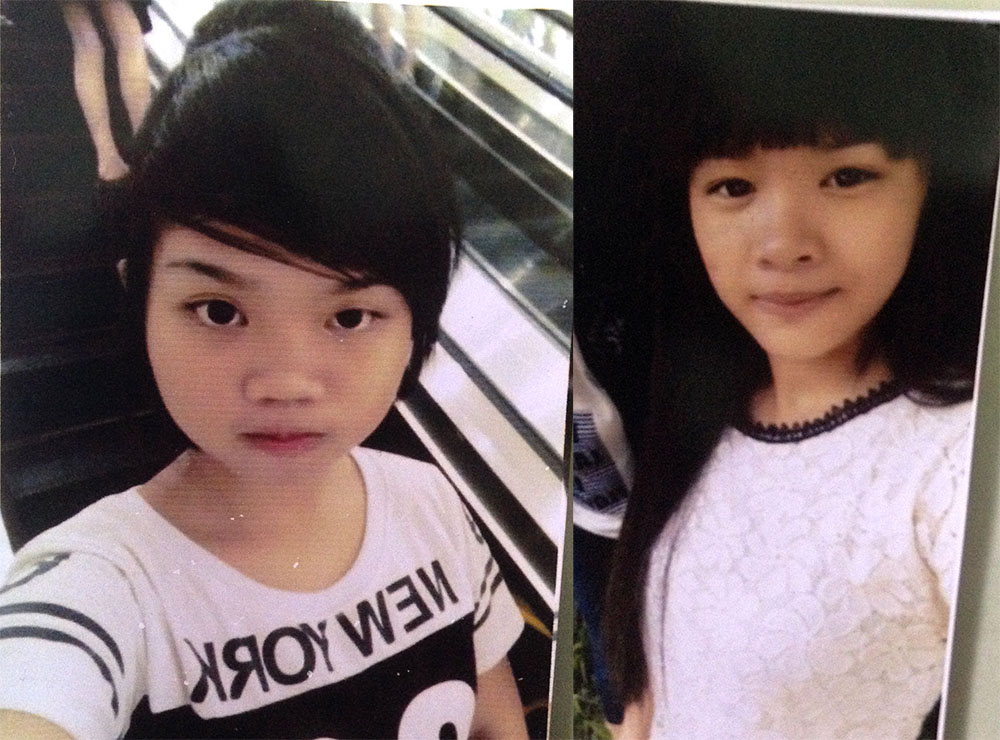 Ảnh chụp hai nữ sinh mất tích bí ẩn ở Bình Dương hơn 1 tháng qua - Lê Ngọc An và Huỳnh Thị Nhung