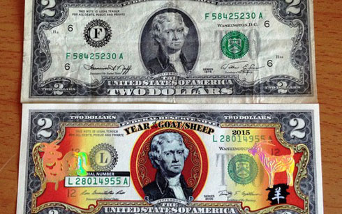 Tin kinh tế tài chính hôm nay ngày 10/1/2015: Mỹ phát hành đồng 2 USD hình dê mạ vàng