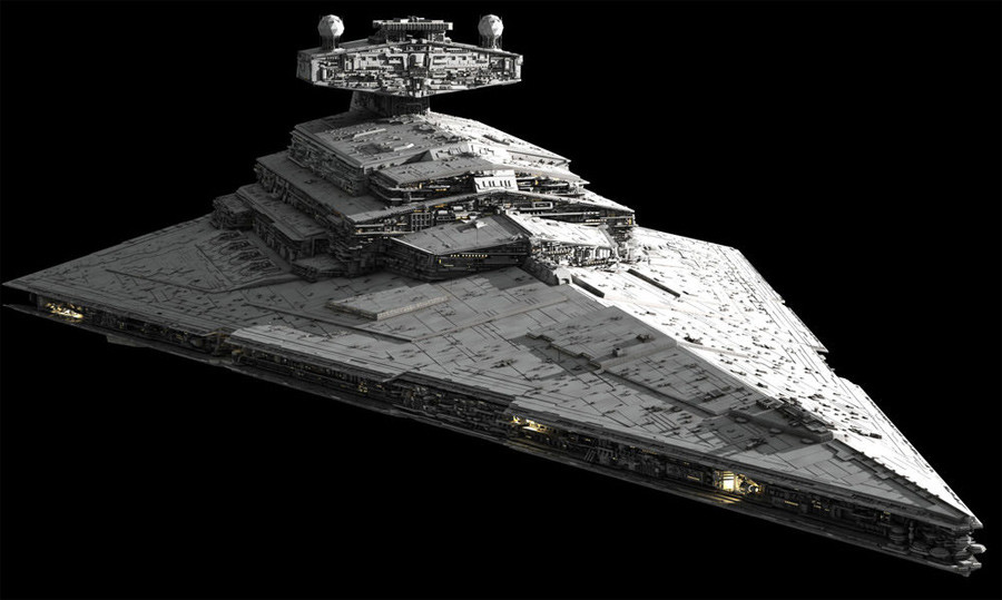 Hình ảnh mô phỏng tàu Star Destroyer trong bộ phim Star Was. Ảnh RT