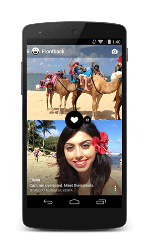 FrontBack là một ứng dụng chụp ảnh cho Android tận dụng được cả 2 camera trước và sau
