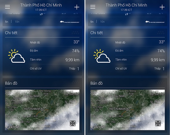 Yahoo Weather nổi tiếng là một ứng dụng hay, giao diện đẹp 