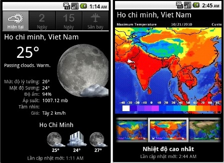 Palmarry Weather là ứng dụng hay về thời tiết