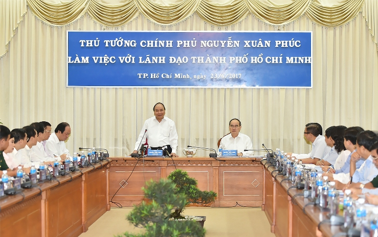 Thủ tướng Nguyễn Xuân Phúc và đoàn công tác Chính phủ đã có cuộc làm việc với lãnh đạo chủ chốt TPHCM