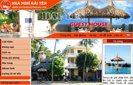 Trang web quảng cáo của Nhà nghỉ Hải Yên