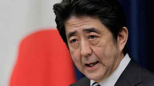 Thủ tướng Shinzo Abe phát biểu tại Hội nghị Sangri-La. Ảnh Reuters