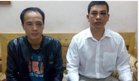 2 luật sư Lê Văn Luân và Trần Thu Nam (từ trái qua) đã bị thương nặng sau vụ hành hung