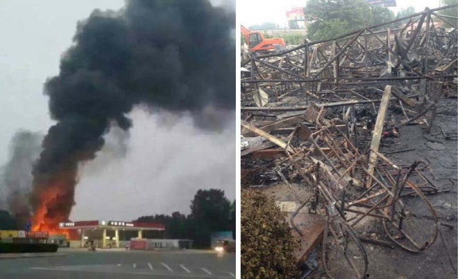 Hình ảnh về vụ cháy mới nhất ở Trung Quốc và hiện trường tan hoang sau tai nạn cháy nổ