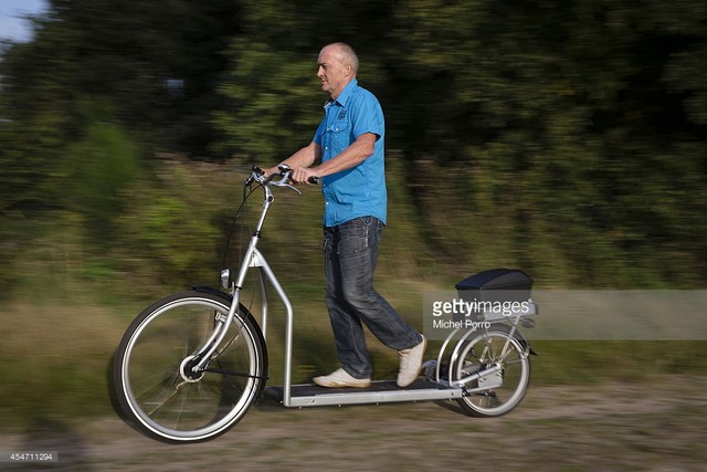 Mr. Bruin Bergmeester on his walking bike. Photo: Getty Images
