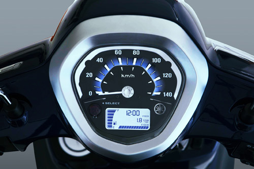  Bảng đồng hồ analog truyền thống, tích hợp với màn hình LCD nhỏ hiển thị thời gian, lượng xăng và ODO