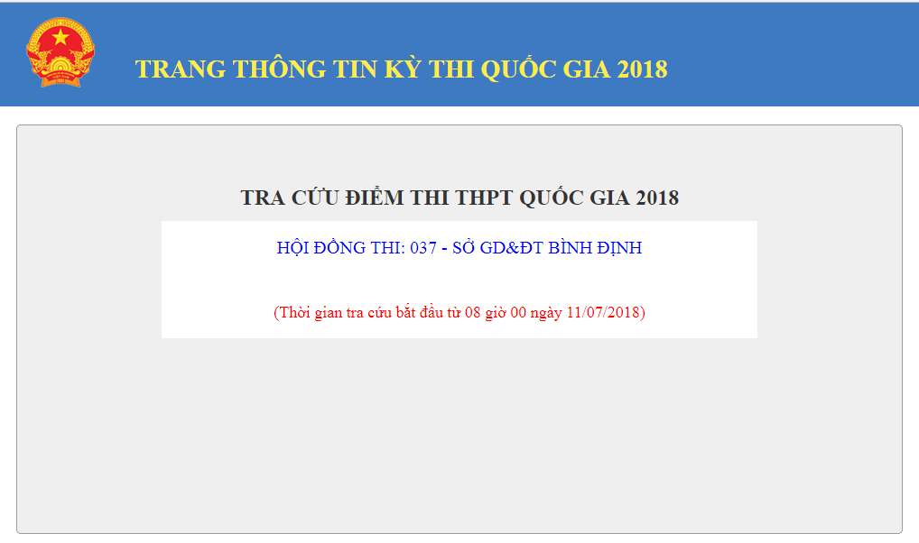 Tra cứu điểm thi THPT quốc gia tỉnh Bình Định năm 2018 nhanh và chính xác nhất
