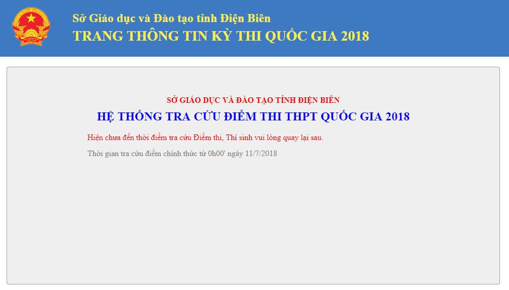 Tra cứu điểm thi THPT quốc gia tỉnh Điện Biên năm 2018 nhanh và chính xác nhất