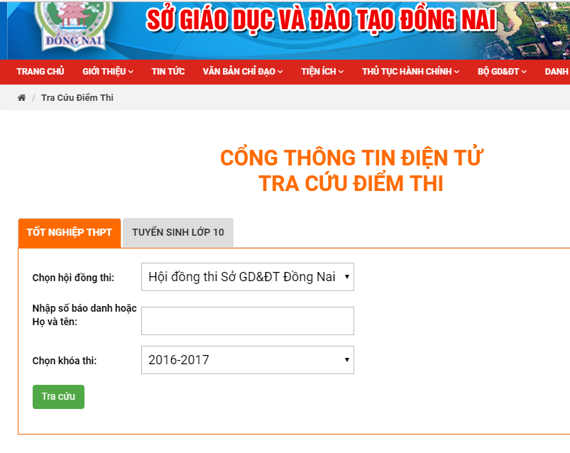 Tra cứu điểm thi THPT quốc gia tỉnh Đồng Nai năm 2018 nhanh và chính xác nhất