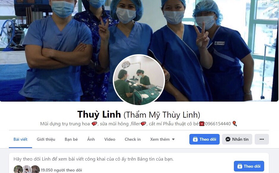 Thẩm mỹ Thùy Linh trên Facebook: Thẩm mỹ chui, vi phạm quy định phòng dịch