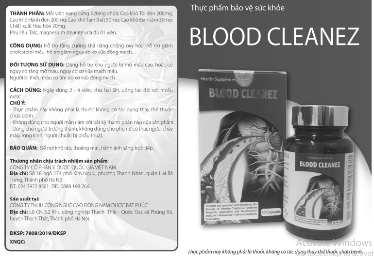 Sản phẩm BLOOD CLEANEZ được 'vẽ thêm công dụng', cố tình quảng cáo sai sự thật