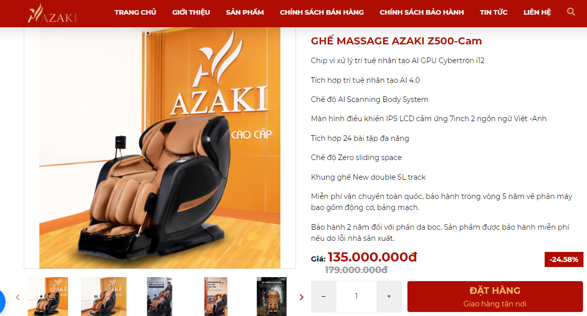 Công ty Cổ phần thương mại quốc tế Azaki có đang cố tình ‘thổi phồng’ công dụng ghế massage Azaki?