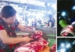 Trộn thịt heo bẩn với thịt heo sạch để bán
