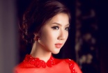Quyến rũ như cô dâu Ngọc Quyên trong tà áo dài đỏ truyền thống