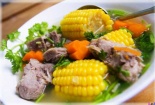 Cách nấu món canh sườn ninh ngô ngọt, củ sen