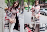 Bí quyết diện áo dạ kẻ đón Tết thật phong cách