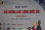 Công bố doanh nghiệp đạt Giải thưởng Chất lượng Quốc gia 2014