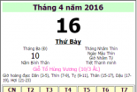 Lịch nghỉ Lễ Giỗ tổ Hùng Vương 2016 