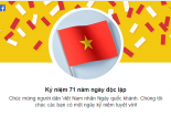 Facebook, Google chúc mừng 71 năm ngày Quốc khánh Việt Nam