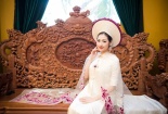 Á hậu Tú Anh xinh đẹp như nữ thần khi lần đầu diện áo dài Lan Hương 