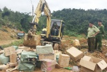 Tiêu hủy số hàng lậu, hàng giả trị giá trên 1,2 tỷ đồng ở huyện vùng biên Cao Lộc