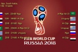 Lịch thi đấu World Cup 2018 ngày 15/6 theo giờ Việt Nam chuẩn nhất