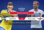 Link xem trực tiếp bóng đá Thụy Điển vs Anh, vòng tứ kết World Cup 2018