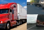 Nguy hiểm khó lường khi tài xế để cự ly quá ngắn với xe container, xe tải