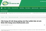 Cẩn trọng với nội dung quảng cáo thực phẩm BVSK trên trang www.nhathuocidc.com