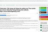 Cẩn trọng thông tin quảng cáo Thực phẩm bảo vệ sức khỏe Đại Tràng Khang trên web trôi nổi