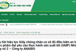 Thu hồi hiệu lực Giấy chứng nhận GMP của Công ty ANABIO 