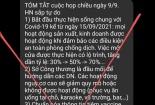 Thông tin cuộc họp chiều 09/9 về công tác phòng chống dịch lan truyền trên mạng là giả