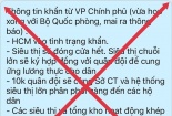 Thông tin “TP.HCM vào tình trạng khẩn” là bịa đặt