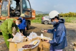 Lào Cai tiêu huỷ 2.670 bao thuốc lá không rõ nguồn gốc, xuất xứ