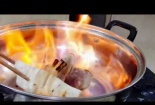 Cảnh báo: Nướng mực bằng cồn dễ gây bỏng nặng