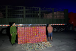 Vận chuyển gần 900kg pháo nổ bằng cách 'ngụy trang' trên xe ô tô đầu kéo chở hành khô