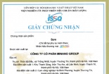 Công ty Cổ phần Minano Group đã được cấp chứng nhận hợp quy theo QCVN 08:2020/BCT