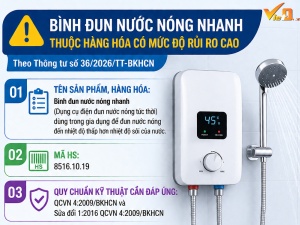 Bình đun nước nóng nhanh phải đáp ứng quy chuẩn kỹ thuật quốc gia nào?