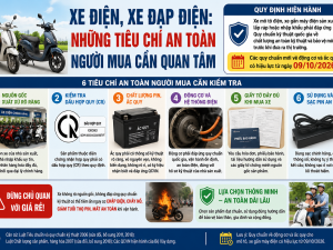 Xe điện, xe đạp điện: Những tiêu chí an toàn người mua cần quan tâm