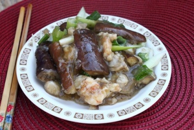 Cà tím xào tôm thịt