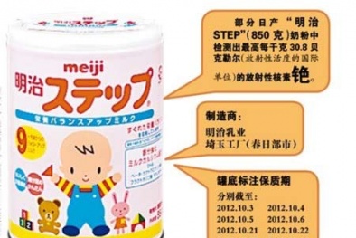 Sữa bột Meiji có chất phóng xạ