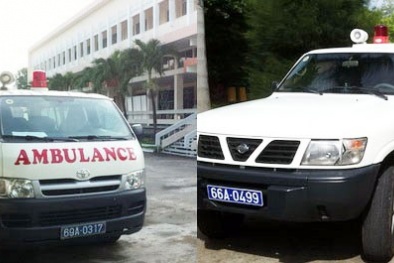 Dùng xe cấp cứu đi họp hội nghị y tế