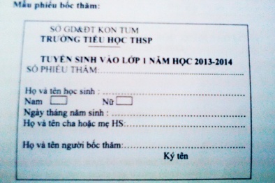 Đã có trường bốc thăm vào lớp 1